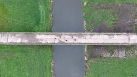 Dancing tango couples on a bridge Stock Footage 288591233