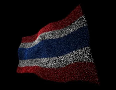 Dancing Thai flag, particle technology banner Stock Illustration