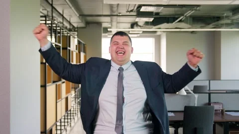 Dancing Thick Businessman Stock Footage 273563645