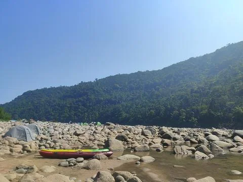 Dancing Through the Elements with Sky, Mountains, Trees, Ground, and Rocks Stock Photos