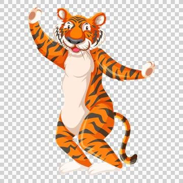 Dancing tiger celebrating with joyful exuberance. 스톡 일러스트