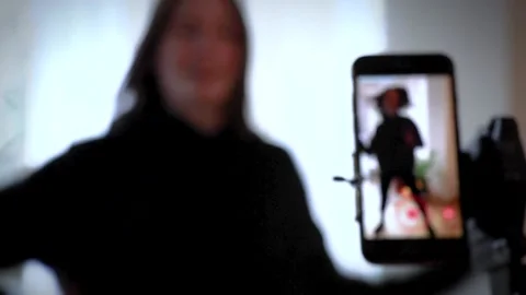 Dancing tiktok countdown mobile phone handheld 001 Stock Footage 145991363