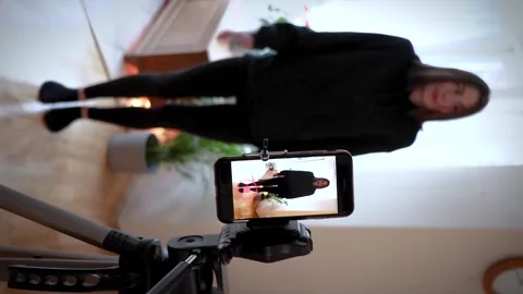 Dancing tiktok countdown mobile phone vertical 001 Stock Footage 145991368