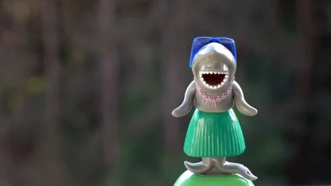 Dancing Toy Solar Powered Shark Outdoors In The Sunshine Stock Footage 90227268