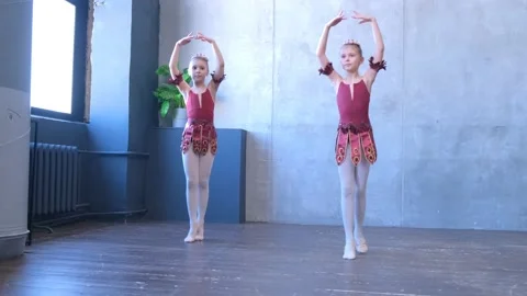 Dancing, training and group of ballerina in studio doing performance routine Video stock 239915791
