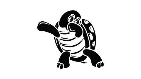 Dancing turtle icon animation Stock Footage 156244135