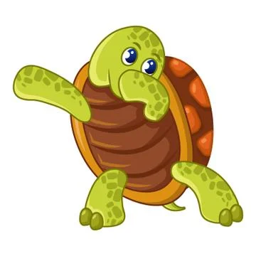 Dancing turtle icon, cartoon style Stock Illustration
