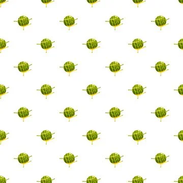 Dancing watermelon characters seamless pattern on white background Stock Illustration