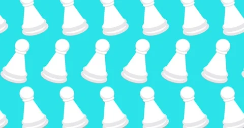 Dancing white chess pawns pattern background 動画素材 240968943