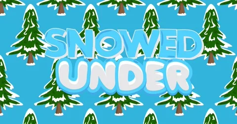 Dancing Winter Pine Tree Pattern with Snowed Under text Stock Footage 229231365