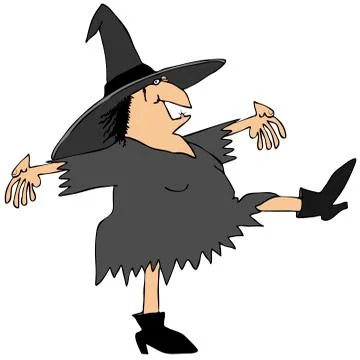 Dancing witch Stock Illustration
