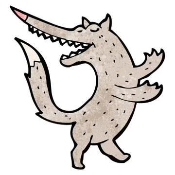 Dancing wolf cartoon Stock Illustration