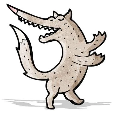 Dancing wolf cartoon Stock Illustration