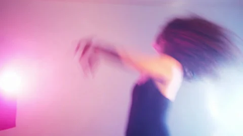 Dancing woman modern ballet performance feminine Stock Footage 146744793