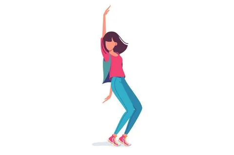 Dancing Woman Pose Illustrazione stock