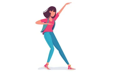 Dancing Woman Pose Illustrazione stock