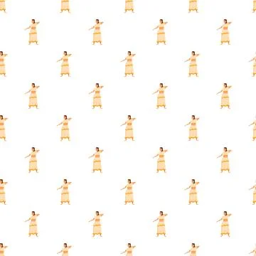 Dancing woman repeating seamless pattern design Stock Illustration