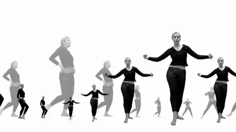 Dancing women isolated on white background Stock Footage 25148608