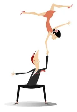 Dancing young couple illustration isolated Stock Illustration