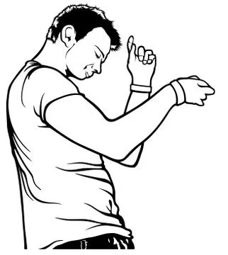 Dancing Young Man Stock Illustration