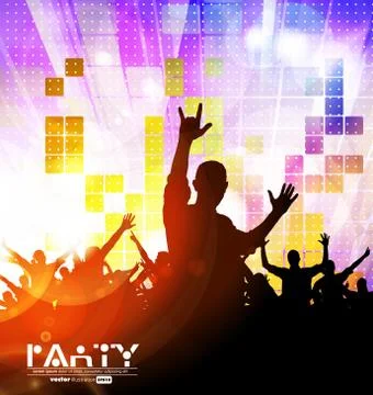 Dancing young people. Vector Stock Illustration
