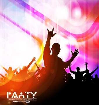 Dancing young people. Vector Stock Illustration