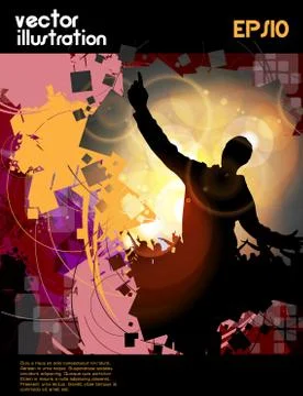 Dancing young people. Vector Stock Illustration