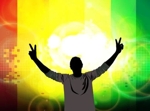 Dancing young people. Vector Stock Illustration