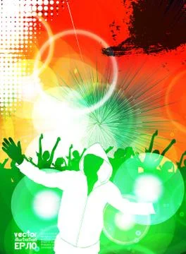 Dancing young people. Vector Stock Illustration