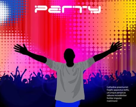 Dancing young people. Vector Stock Illustration