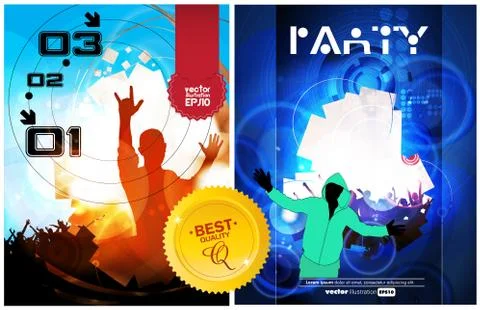 Dancing young people. Vector Stock Illustration