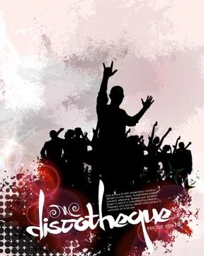 Dancing young people. Vector Stock Illustration