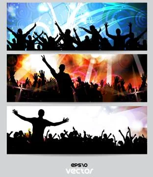 Dancing young people. Vector Stock Illustration