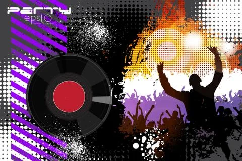 Dancing young people. Vector Stock Illustration