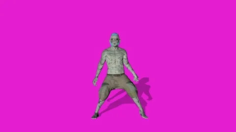  Dancing zombie character animation in solid color background - Loop 動画素材 73594146