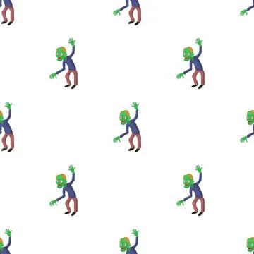 Dancing zombie pattern seamless vector 库存插图