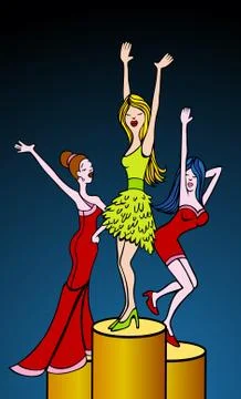 Dancings divas Stock Illustration