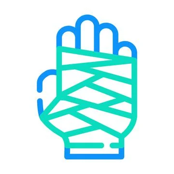 Dandaged arm color icon vector isolated illustration 스톡 일러스트