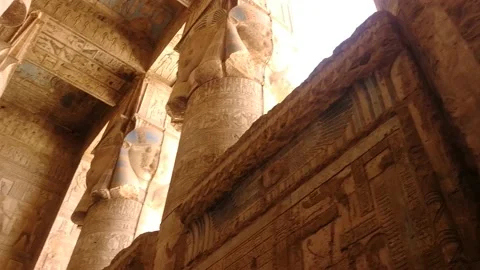 Dandara temple hallway side wall Stock Footage 171727376