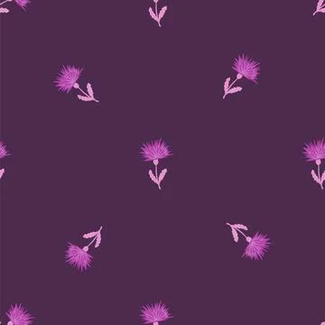 Dandelion cute seamless pattern. Hand drawn meadow background. Stock Illustration