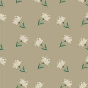 Dandelion cute seamless pattern. Hand drawn meadow background. Stock Illustration