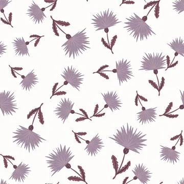 Dandelion cute seamless pattern. Hand drawn meadow background. Stock Illustration