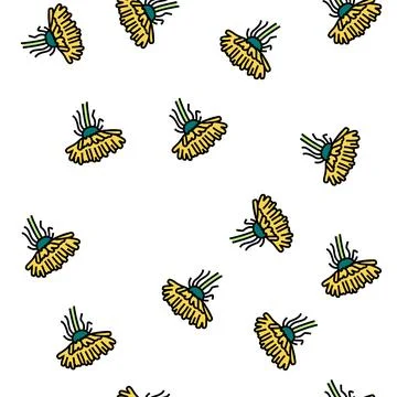 Dandelion flower bud vector seamless pattern 스톡 일러스트