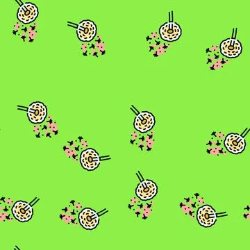 Dandelion flower floating pollen vector seamless pattern Stock Illustration