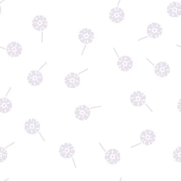 Dandelion flower glyph vector seamless pattern Illustrazione stock