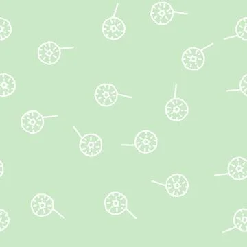 Dandelion flower line vector seamless pattern Stock Illustration