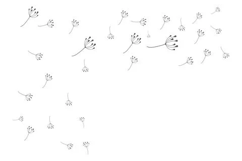 Dandelion Flower Logo Design Simple Vector Minimalist Symbol Template Stock Illustration