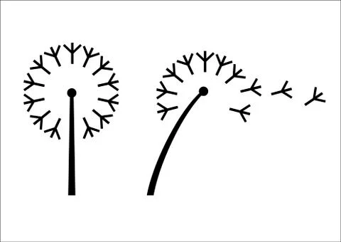 Dandelion flower styling Stock Illustration