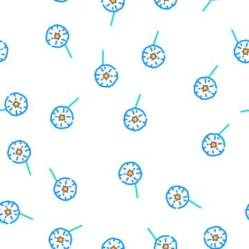Dandelion flower vector seamless pattern 스톡 일러스트