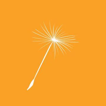 Dandelion fluff flies away from the wind. Stock Illustration